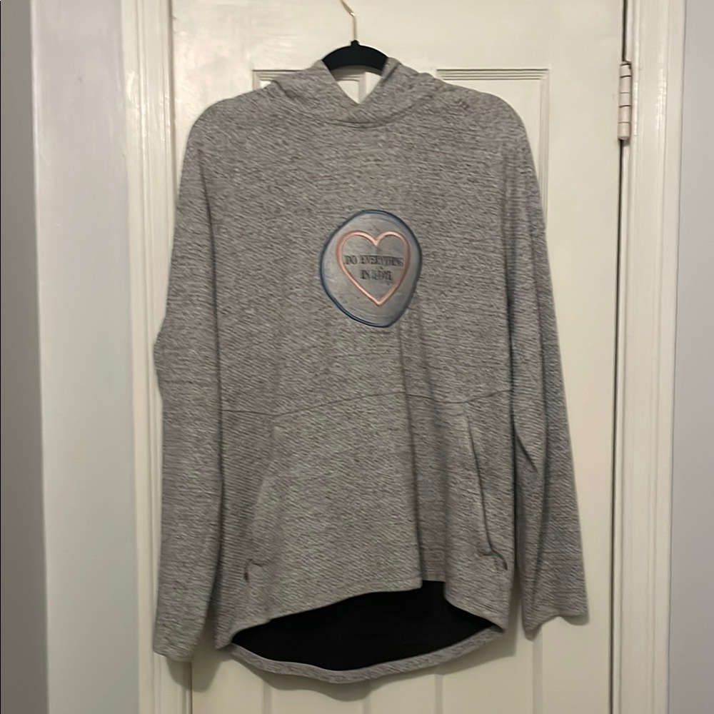 LuluLemon Gray Hoodie with Heart Patch